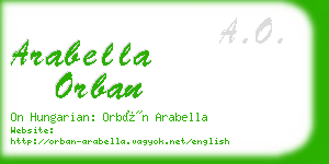 arabella orban business card